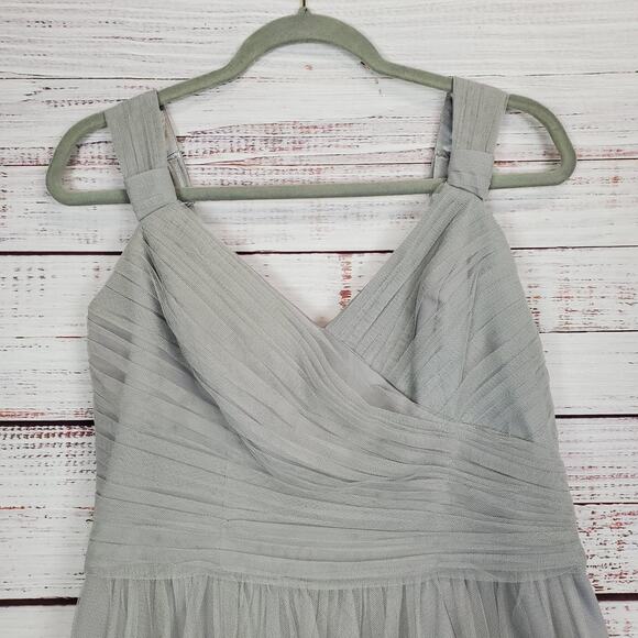 Gather & Gown Knee Length Sz 14 Bridesmaid Fairy Dress Light Gray Tulle Prom Wed - Picture 6 of 15
